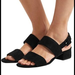 Vince Taye Black Suede Slingback Sandal Sz 9/39